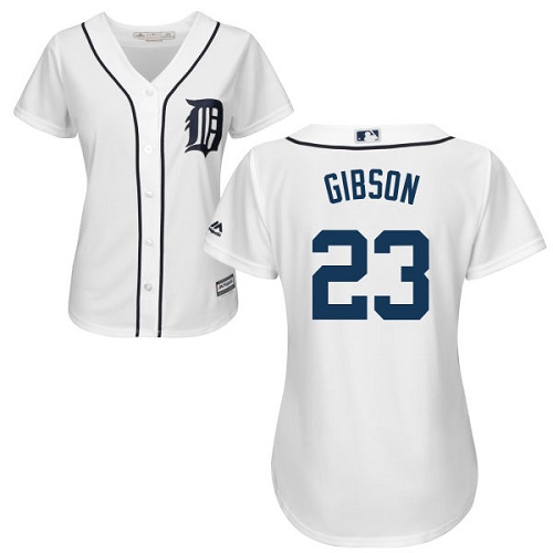 Tigers #23 Kirk Gibson White Home Women's Stitched MLB Jersey